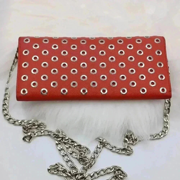 🎁Prada Rouge Grommet Embellished Leather WOC - Picture 8 of 17